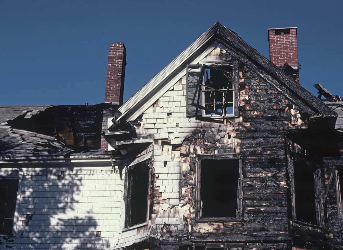 Fire damaged house Texas